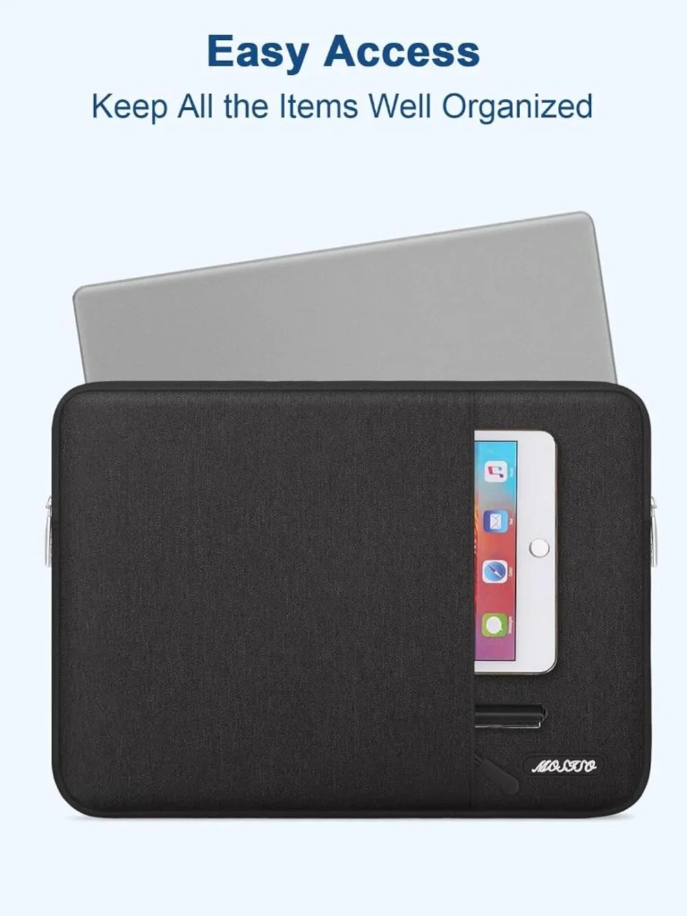 Mosiso Laptop Sleve with Front Pocket, Space Gray, 13-13.3 inch